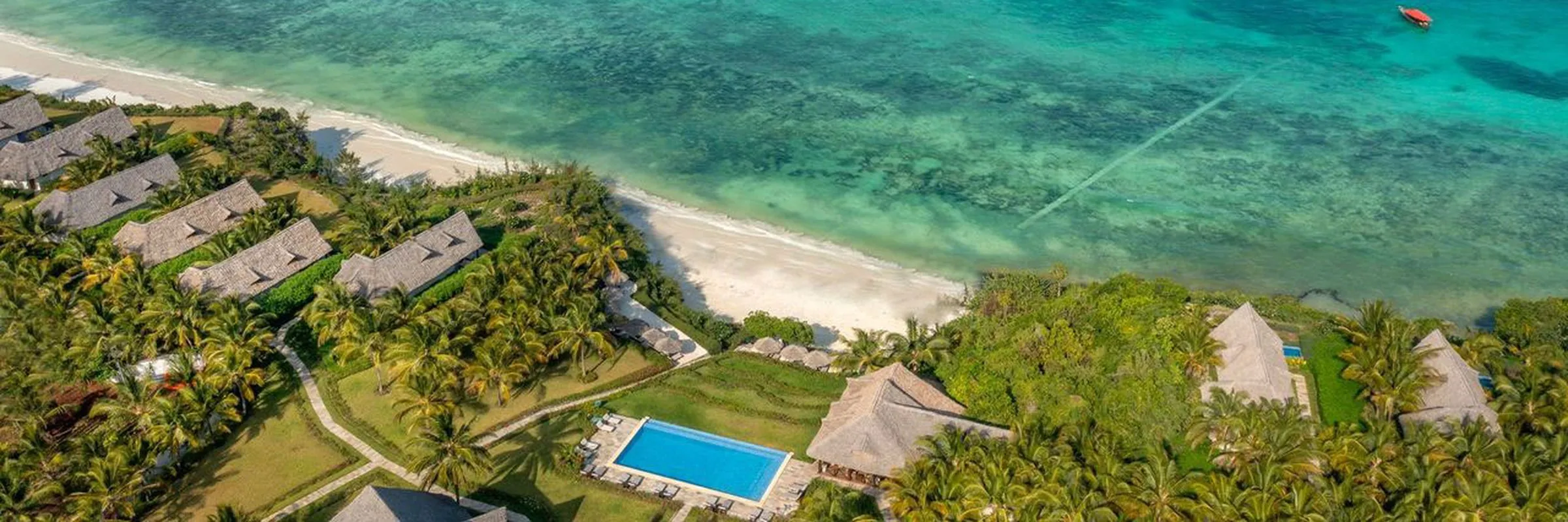 Zanzibar från luften vid Zawadi Hotel